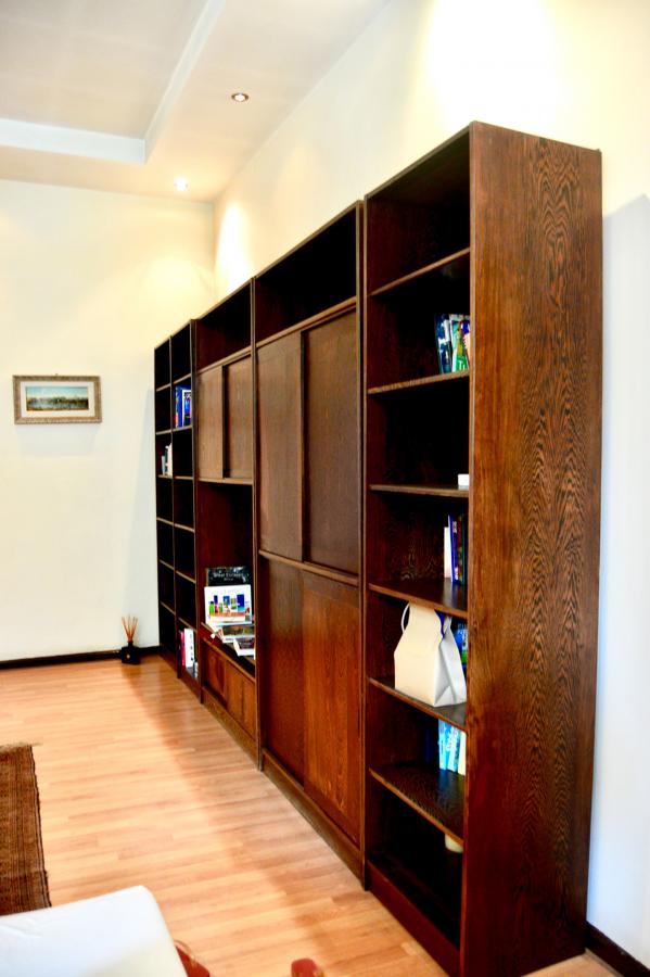 Custom-made wood bookshelf