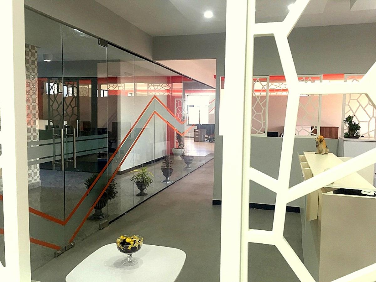 View through reception space